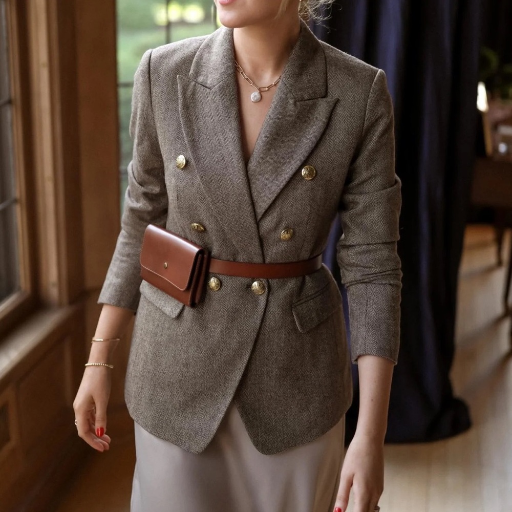 Banana Republic Herringbone Blazer Size 2